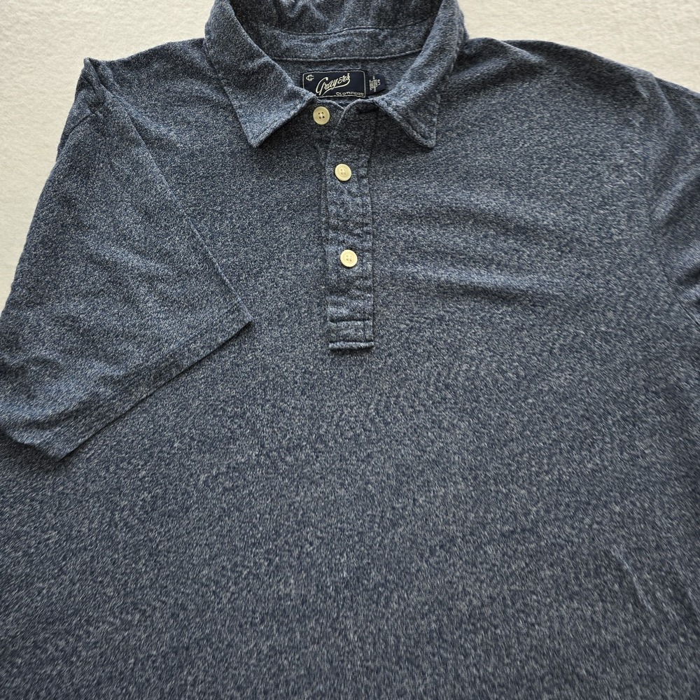 Grayers Mens Blue Heathered Polo‎ Shirt L Short Sleeve Golf Casual Lightweight